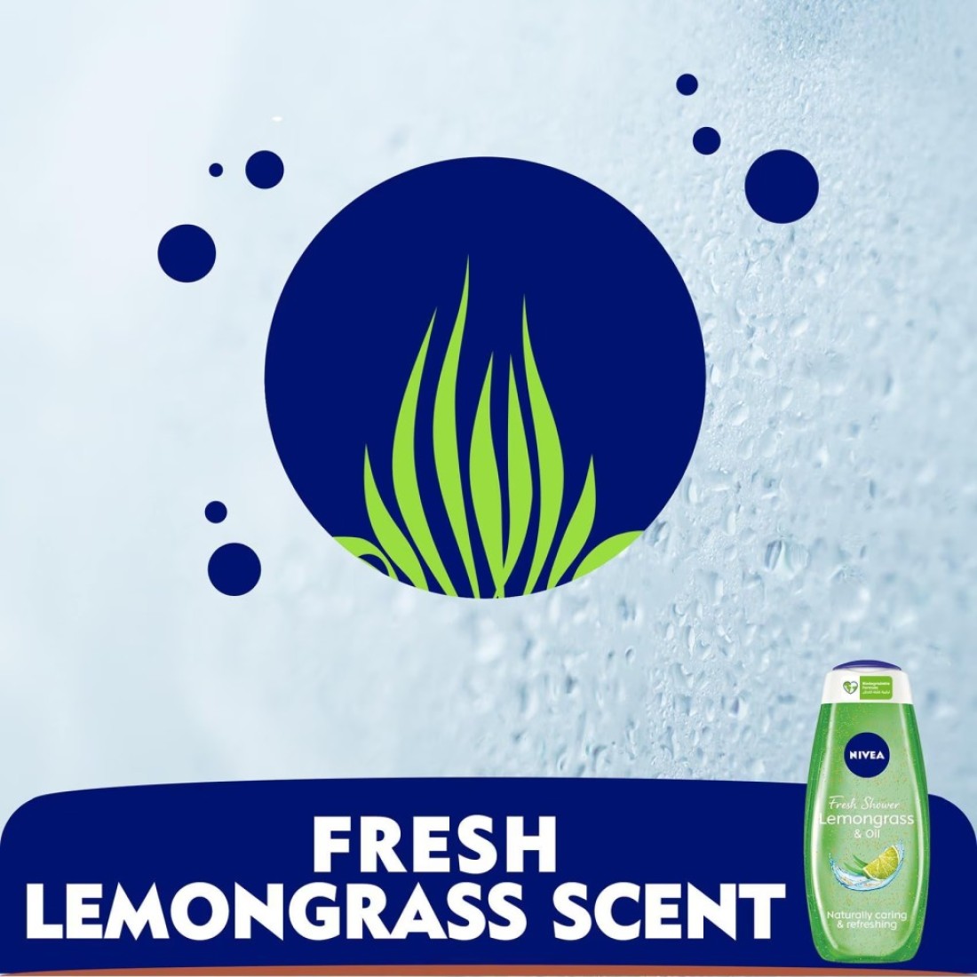 NIVEA Shower Gel Body Wash Lemongrass and Oil Caring Oil Pearls Lemongrass Scent 500ml