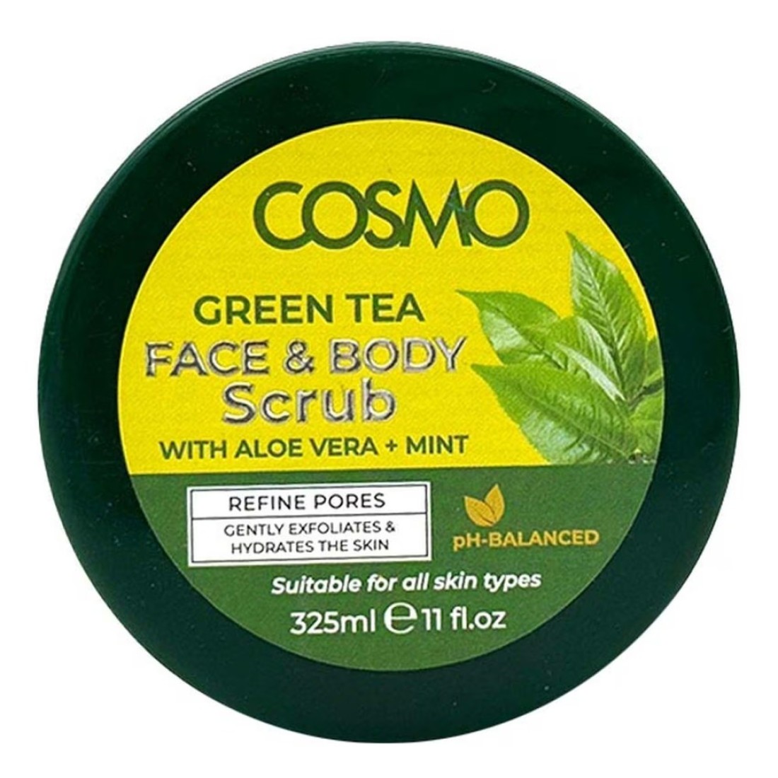 Cosmo Green Tea Face and Body Scrub 325ml