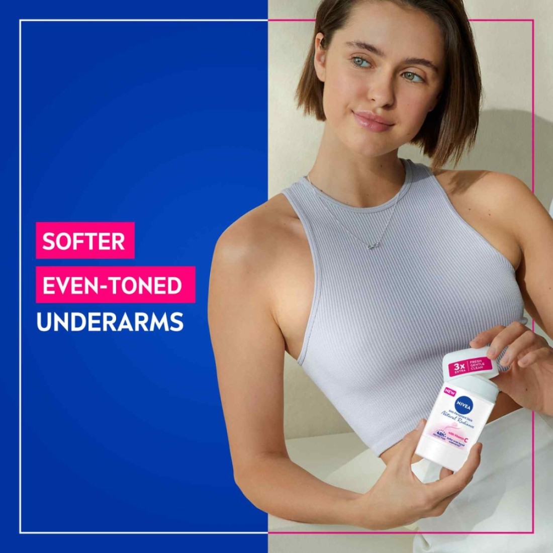 NIVEA Antiperspirant for Women Natural Radiance Stick 50ml Pack of 2
