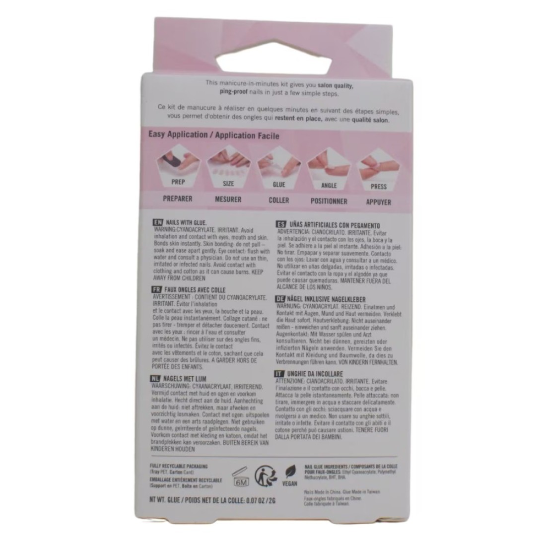 Elegant Touch Luxe Looks False Nails With Glue French 109 24 PCS