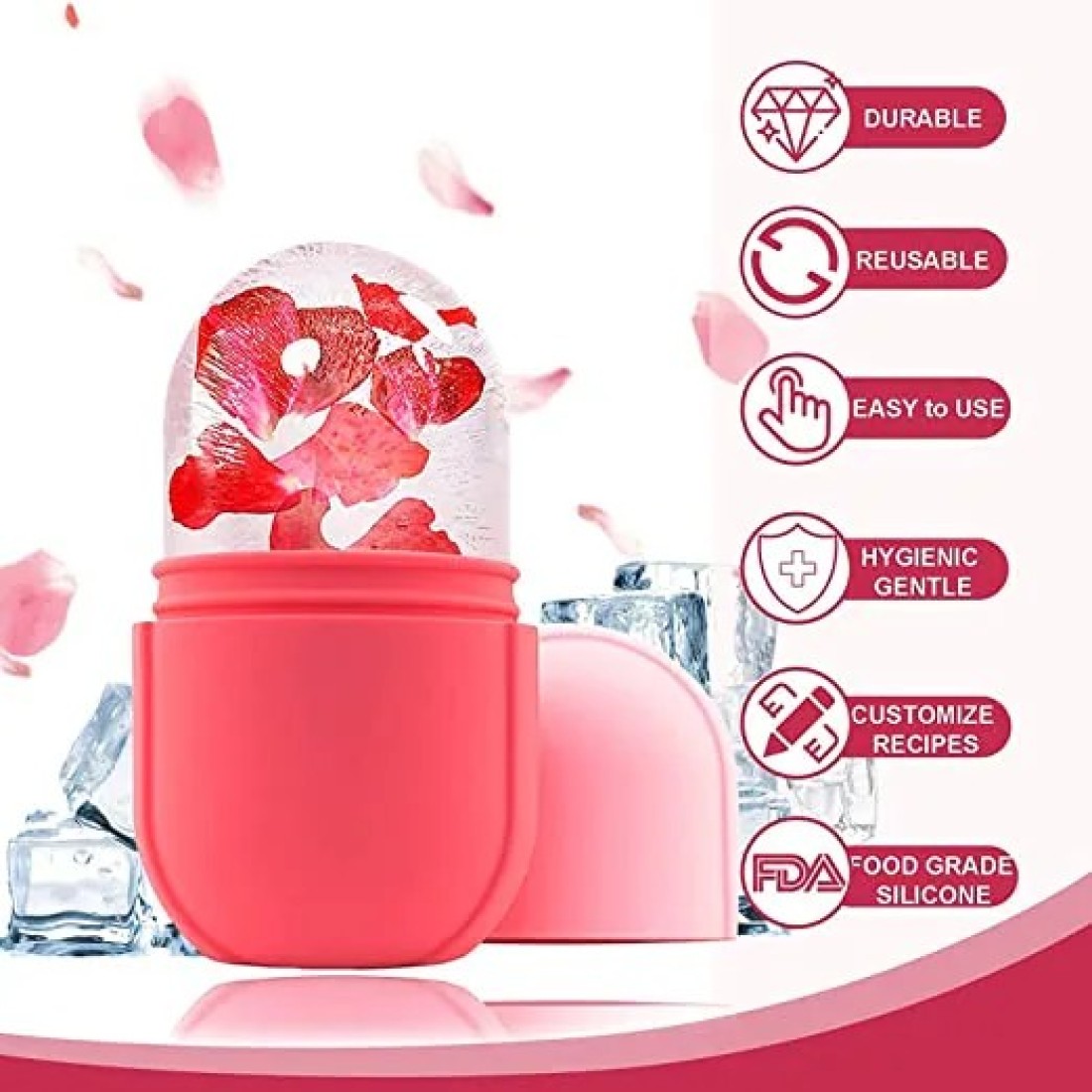 Ice Roller for Face and Body, Ice Mold for Facial Beauty, Tighten & Tone Skin & De-Puff Eye,Remove Fine Lines,Reusable Face and Eyes Massage, Ice Mold Tool for Face Beauty Gift for Women (mix colour)