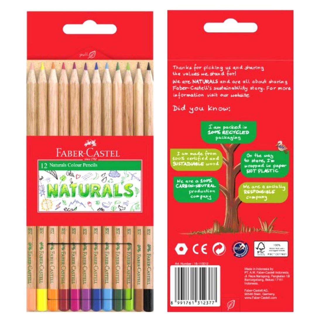 Faber-Castell Naturals Colour Pencils Multicolour 12 PCS