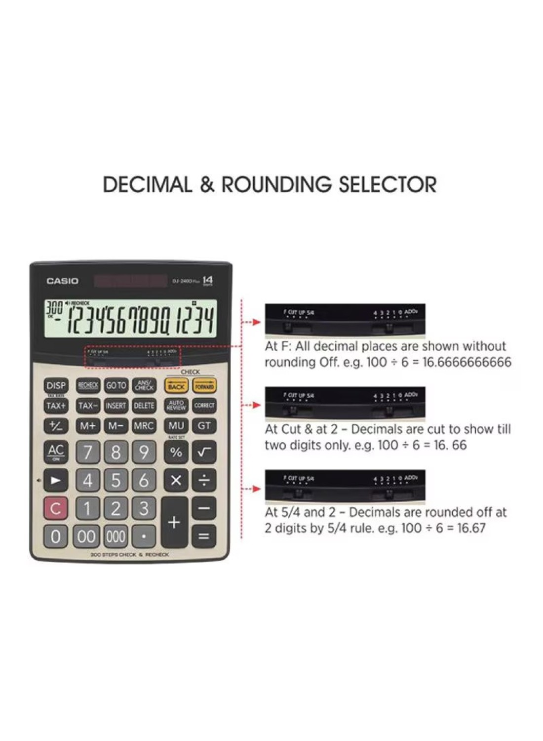 Casio - 14-Digit Desktop Calculator Silver/Black
