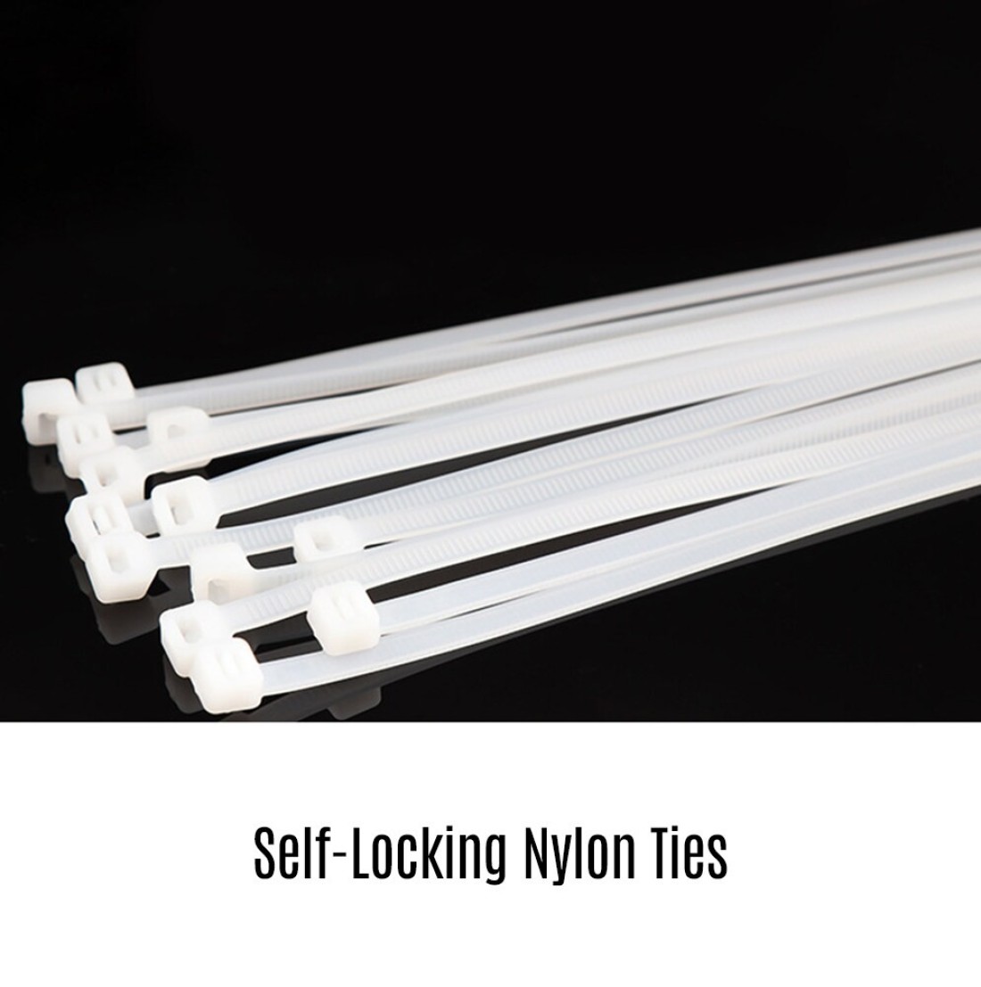Generic-100pcs Self-Locking Nylon Ties Cable Ties Plastic Zip Ties 14 Inch 176lb Tensile Strength for Wire Organization Fixation Package(White)