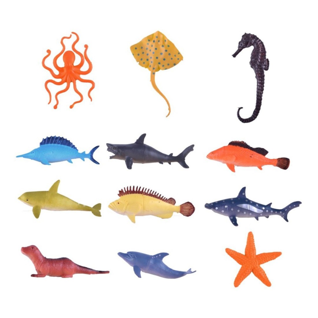 Power Joy Animal Worldz Sea World Animal Figure Toy 4inch 6 PCS