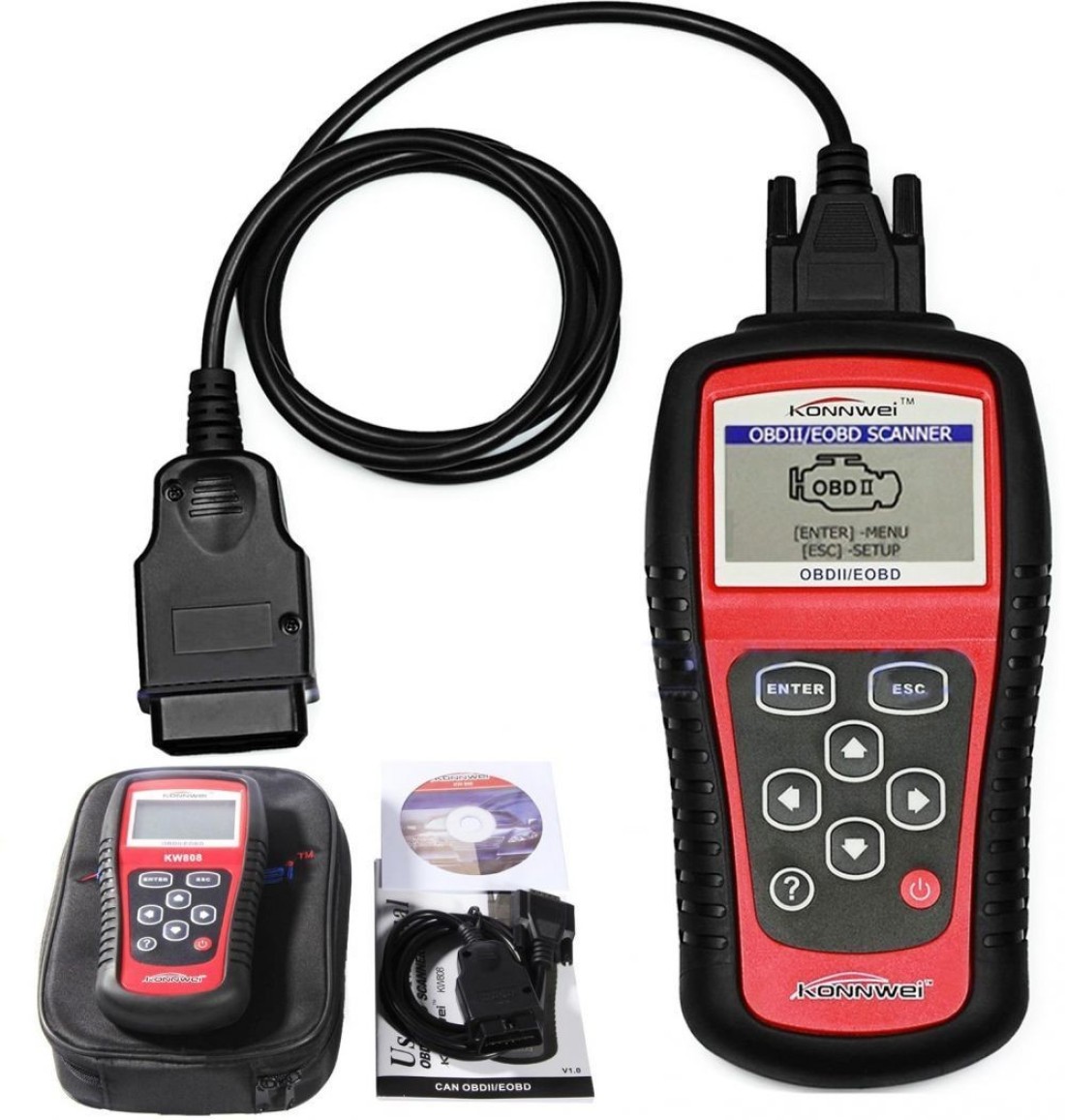 Konnwei - Konnwei Kw808 Obd2 Scanner Eobd Auto Code Reader Scanner Automotive Function Same As Ms509