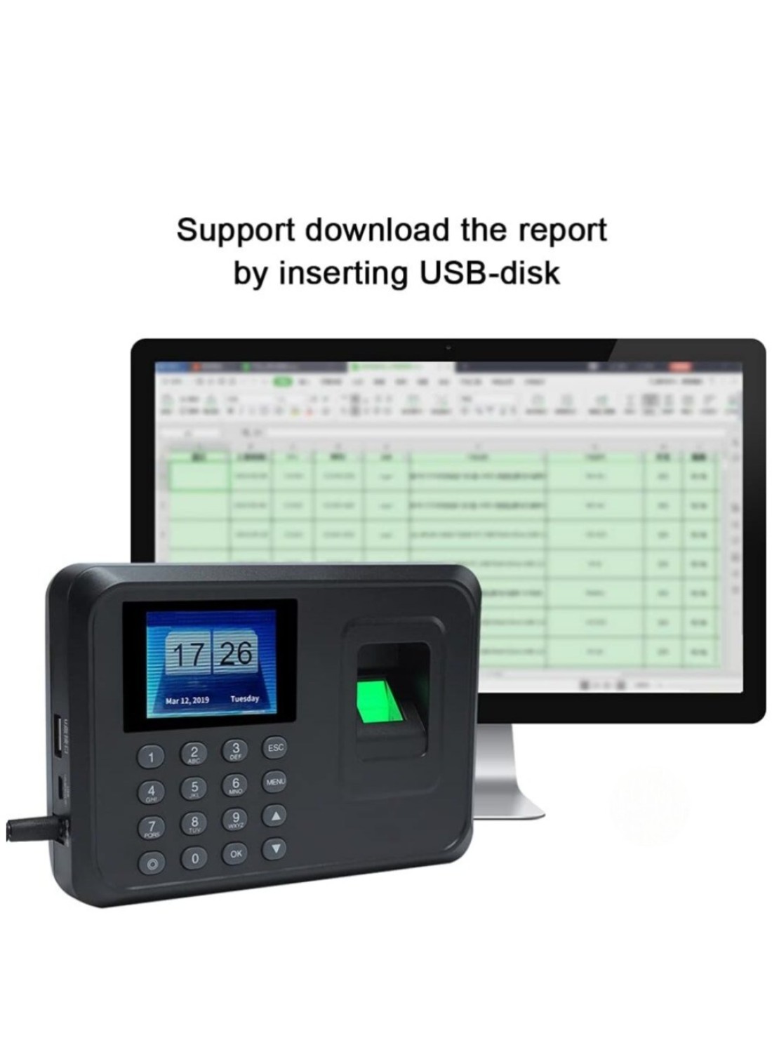 Biometric Fingerprint Password Attendance Machine Employee Check-in Recorder Fingerprint Time Clock for Office & Small Business Easy Installation & Accurate Time Tracking