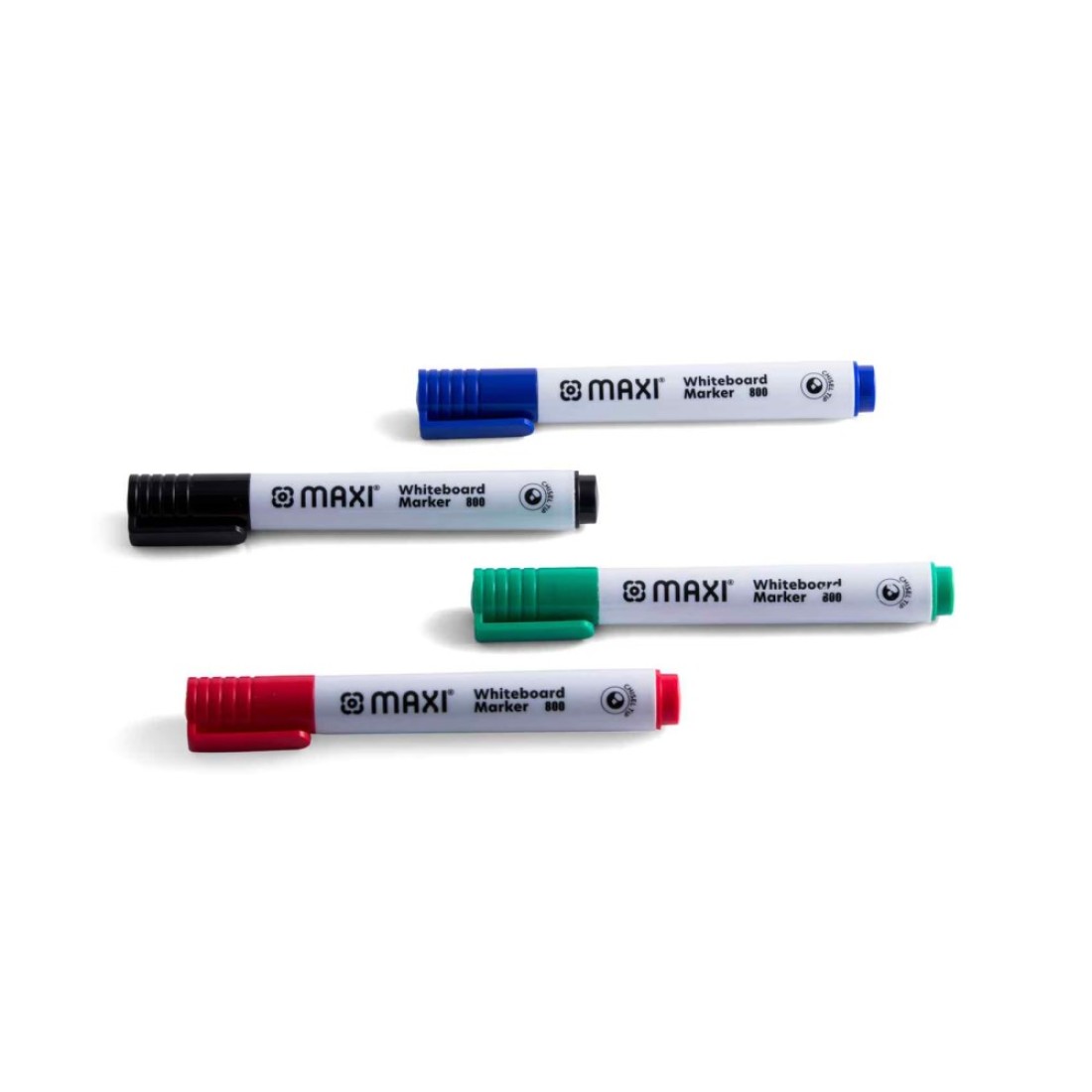 Maxi Chisel Tip Whiteboard Marker Multicolour 4 PCS with Magnetic Duster Blue