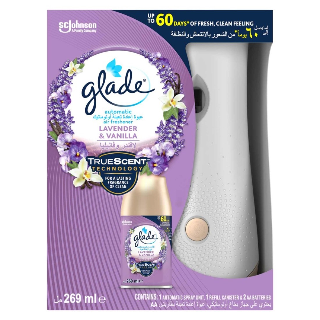 Glade Elegant Amber And Oud Automatic Refill Spray 269ml With Vanilla Automatic Refill Spray 269ml