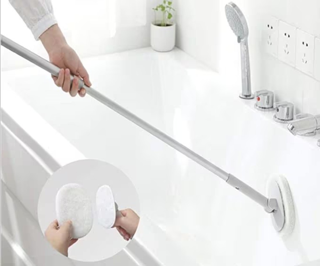 Aiwanto Extendable Long Handle Scrubber Brush & Sweeper Wiper Bathroom Tile Floor Cleaning Brush Wiper Cleaning Accessories