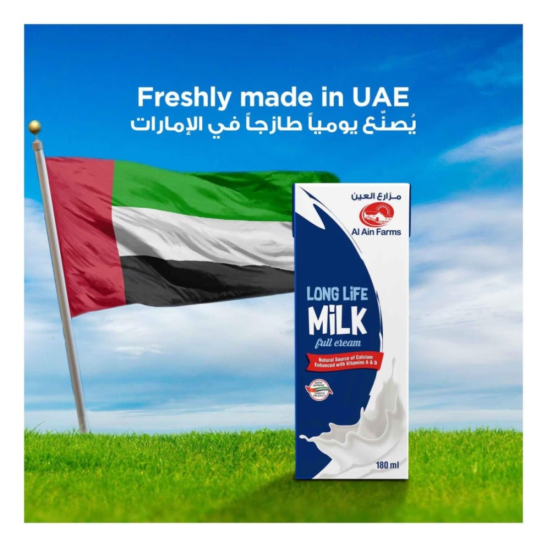 Al Ain UHT Full Fat Milk 180ml Pack of 6