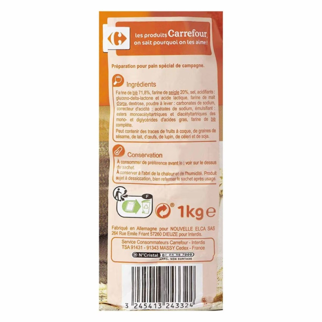 Carrefour Preparation Flour For Campaign Bread 1kg