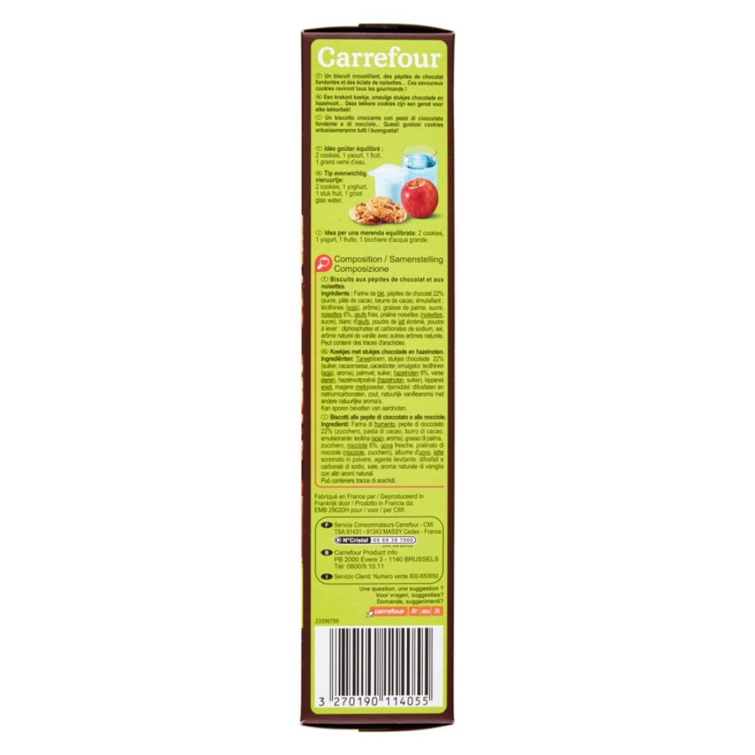 Carrefour Classic Hazelnut And Chocolate Chip Cookies 200g