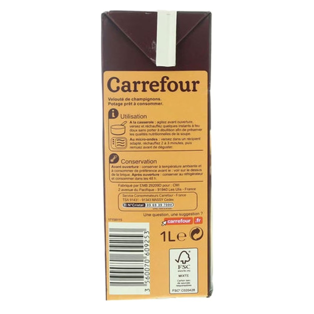 Carrefour Mushroom Soup 1L