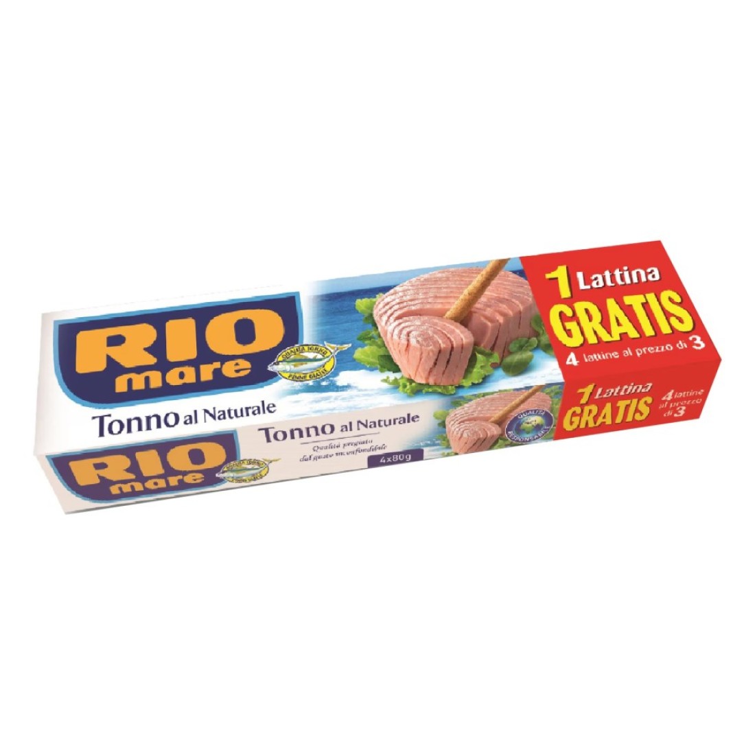 Rio Mare Light Meat Tuna in Water, 80g Pack of 4