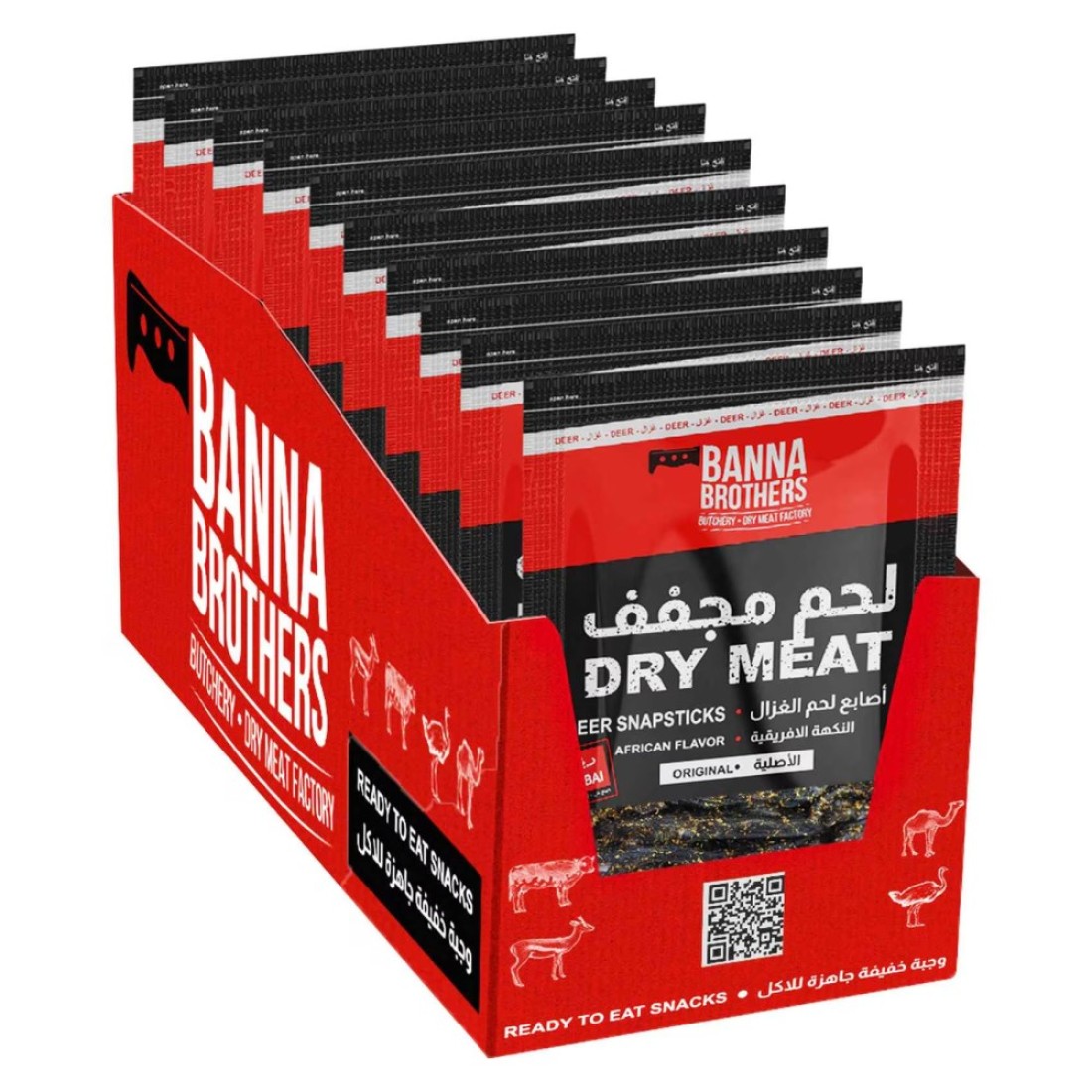 Banna Brothers Dry Deer Meat Snapsticks African Flavour Original 40g