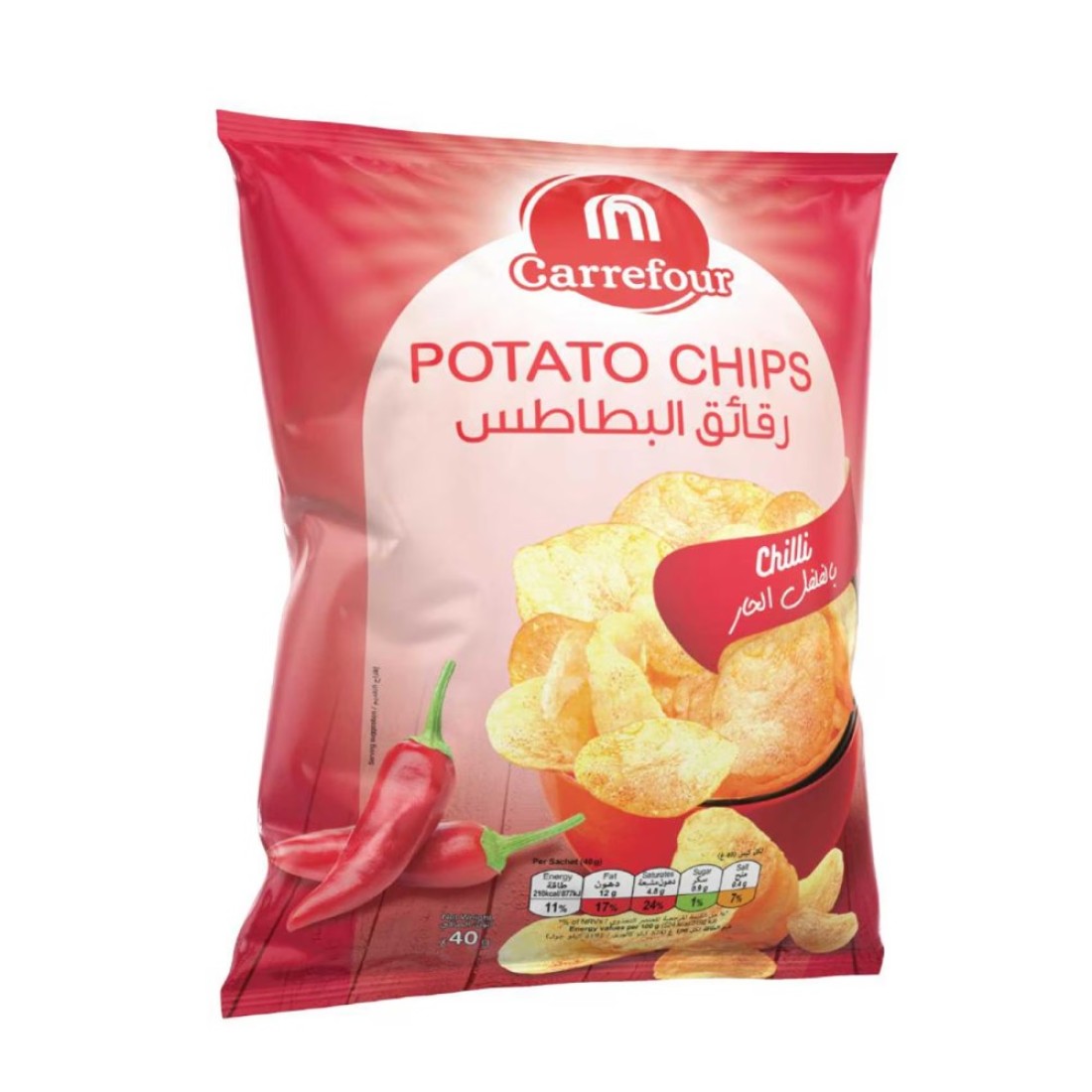 Carrefour Chili Flavoured Potato Chips, 40g