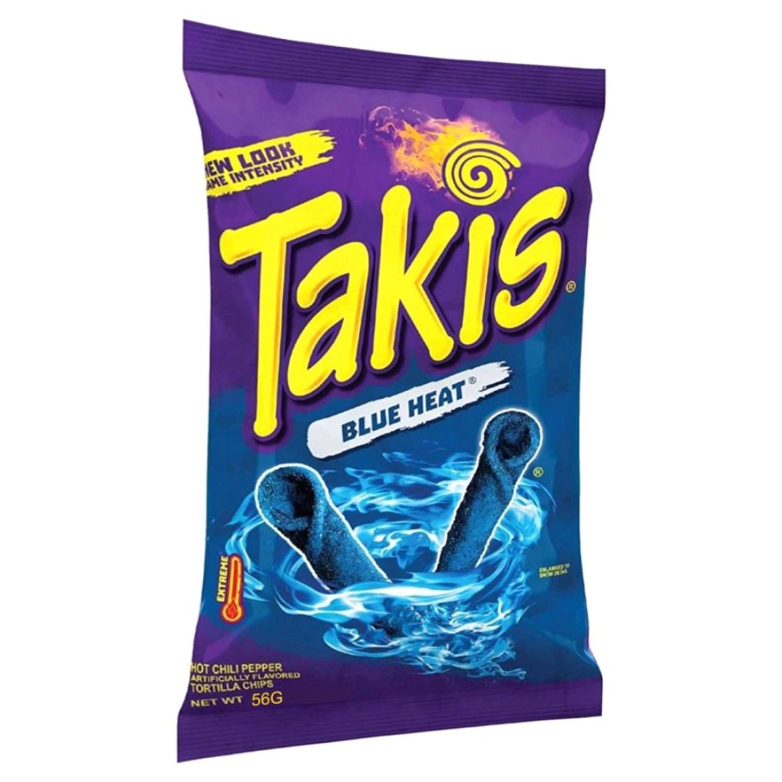 Takis Blue Heat Waves Hot Chili Pepper Flavoured Tortilla Chips, 56g