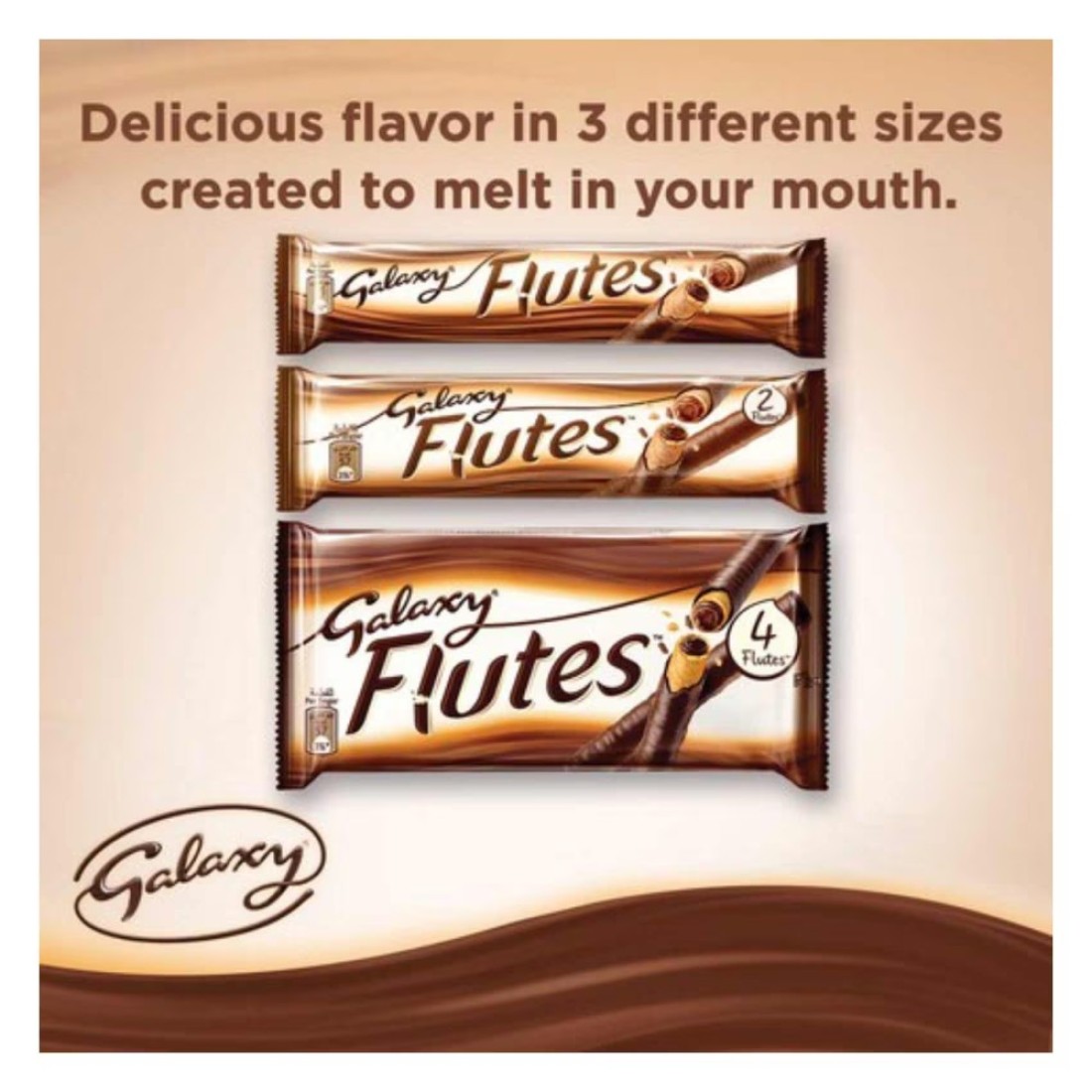 Galaxy Flutes Chocolate Wafer, 270g Pack of 2