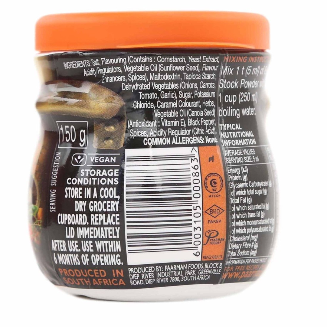 Ina Paarman&#39;s Kitchen Beef Flavour Stock Powder, 150g