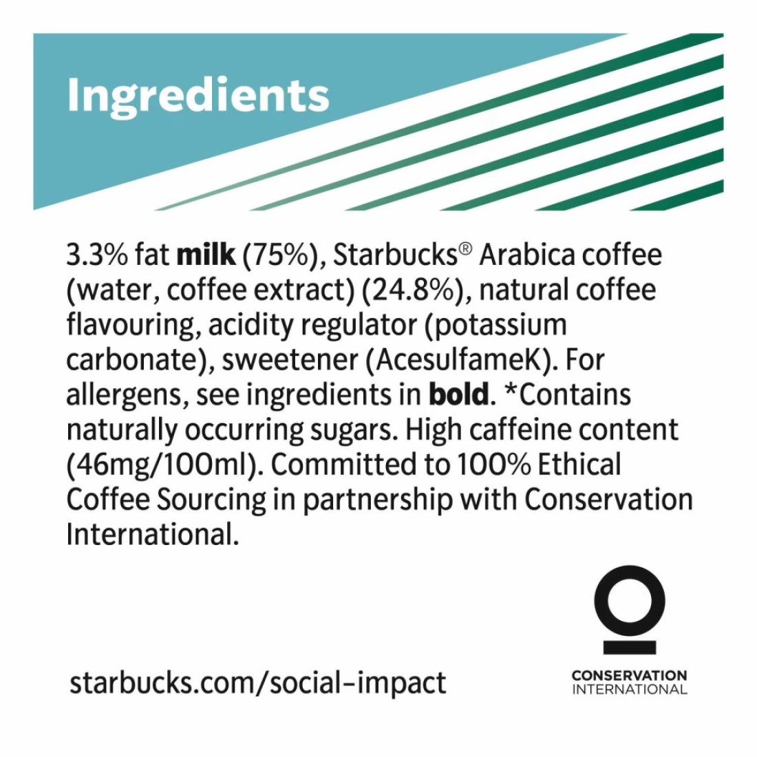 Starbucks No Added Sugar Doubleshot Espresso Arabica Coffee Drink, 200ml Pack of 4
