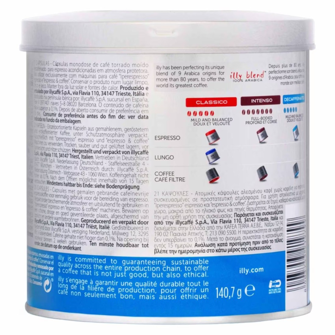 Illy Blend Decaf Espresso Coffee Capsules, 140.7g