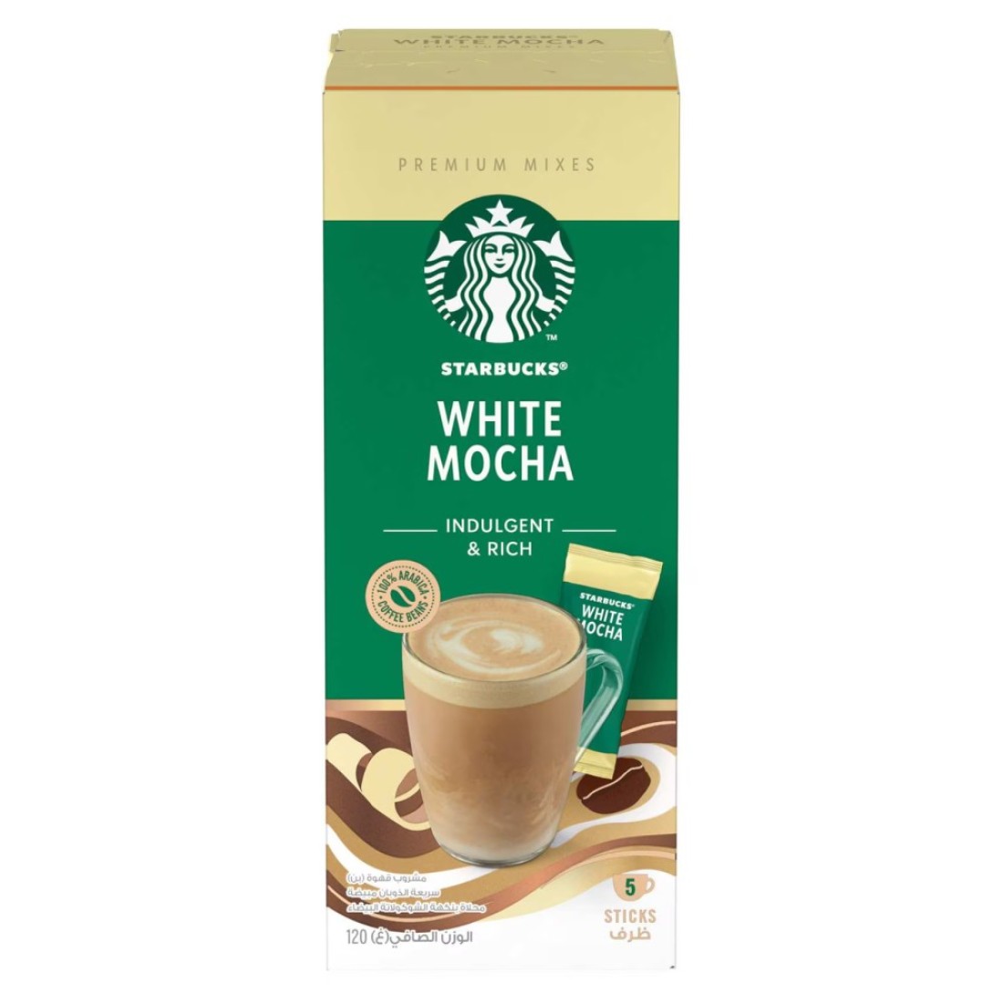 Starbucks White Mocha Premium Instant Coffee Mix, 24g Pack of 5