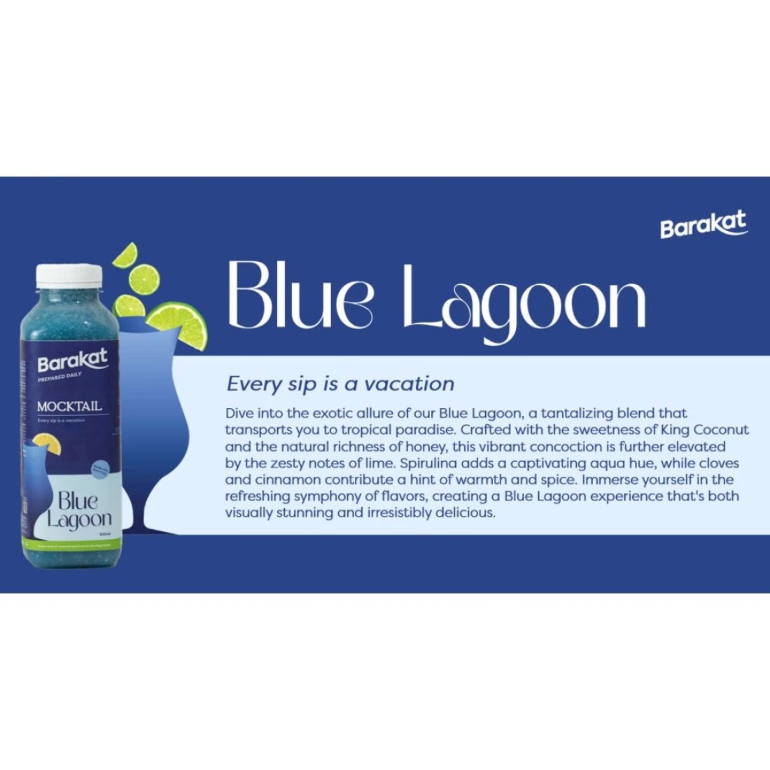 Barakat Blue Lagoon Mocktail 500ml