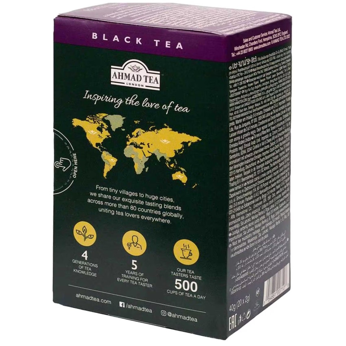 Ahmad Tea Blackcurrant Burst Flavoured Black Tea with Fruit Pieces Tea Bags 20 Tea Bags