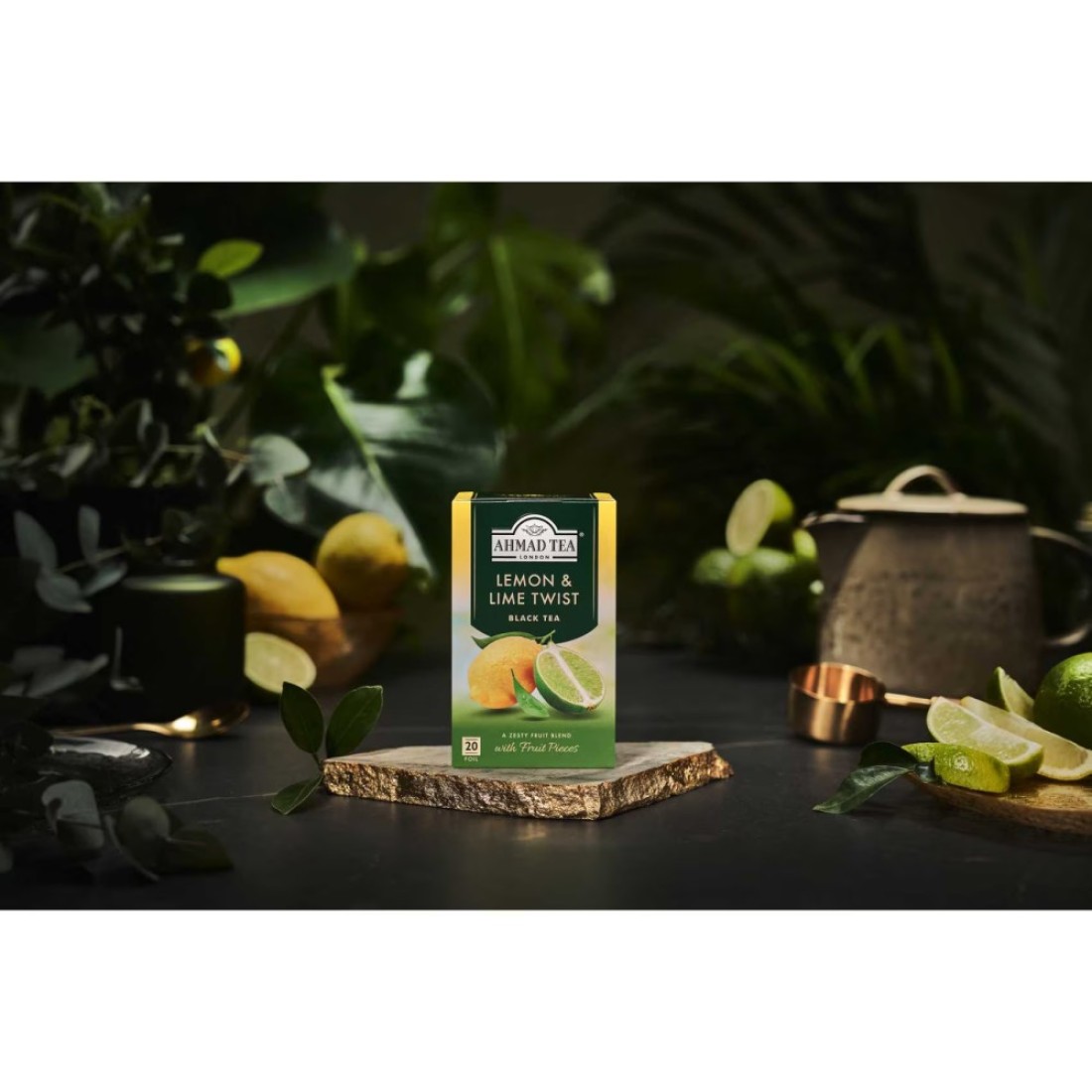 Ahmad Tea Lemon and Lime Twist Flavoured Black Tea with Fruit Tea Bags 20 Tea Bags