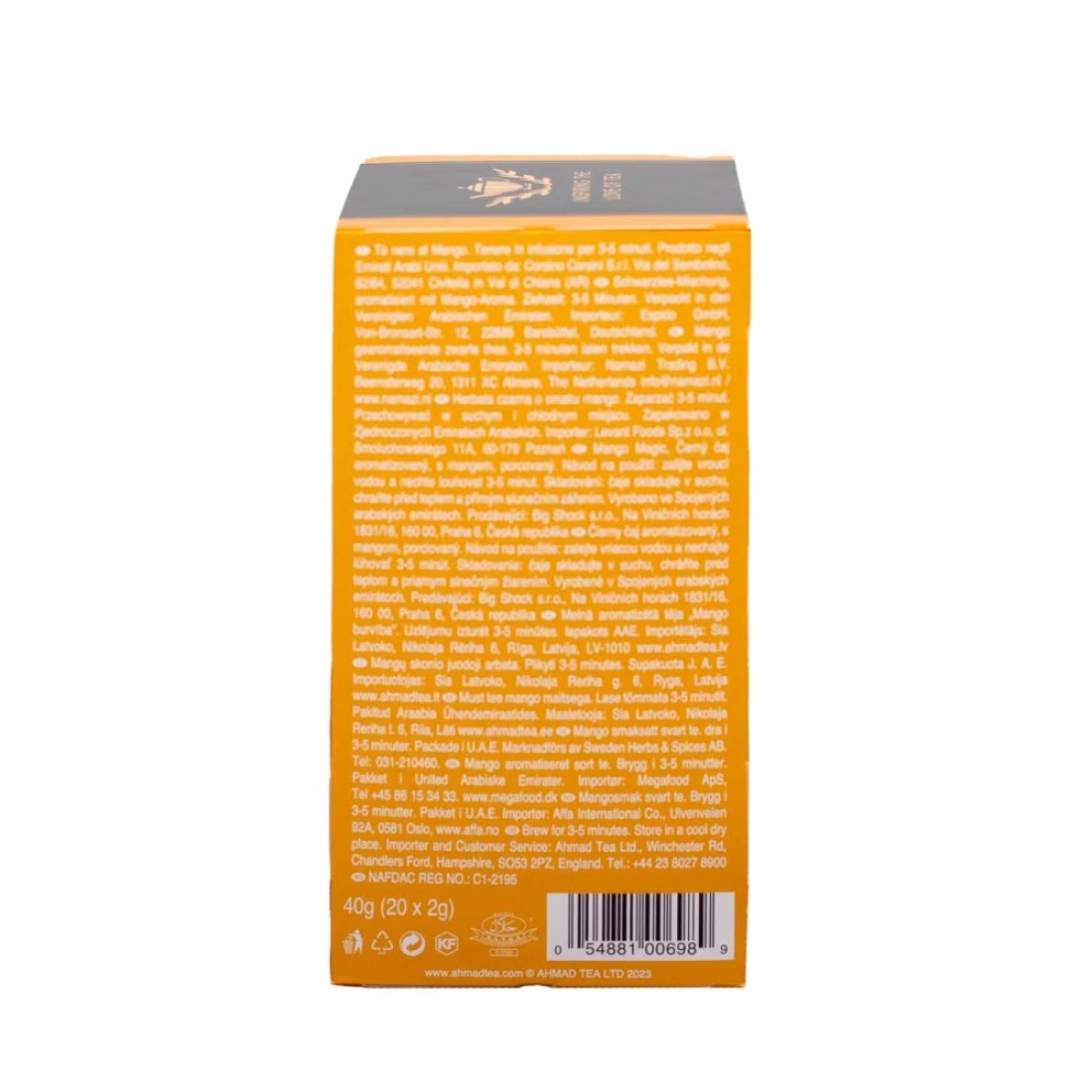 Ahmad Tea Mango Magic Flavoured Black Tea with Fruit Pieces Tea Bags 20 Tea Bags