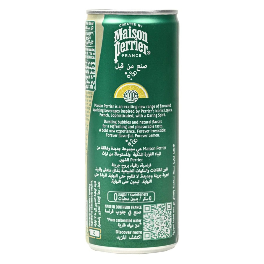 Maison Perrier Forever Lemon Flavoured Carbonated Water Slim Can 250ml