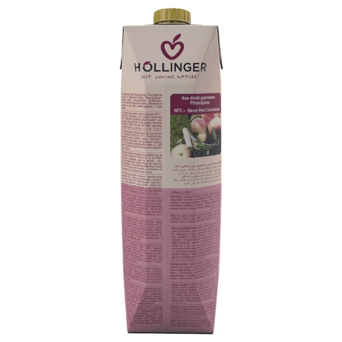 Hollinger Organic Peach Juice, 1L Pack of 2