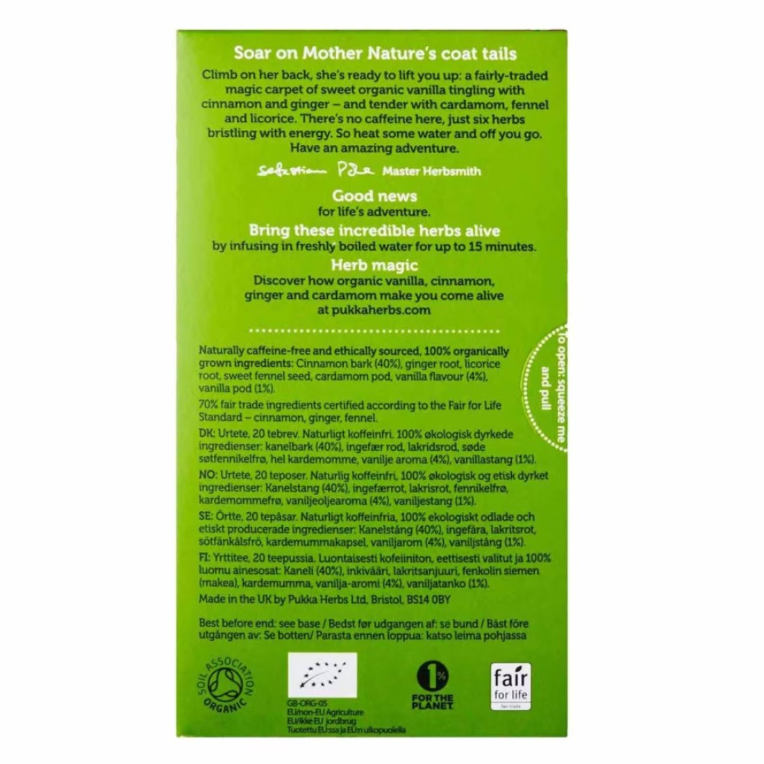 Pukka Organic Vanilla Chai 20 Herbal Tea Bags