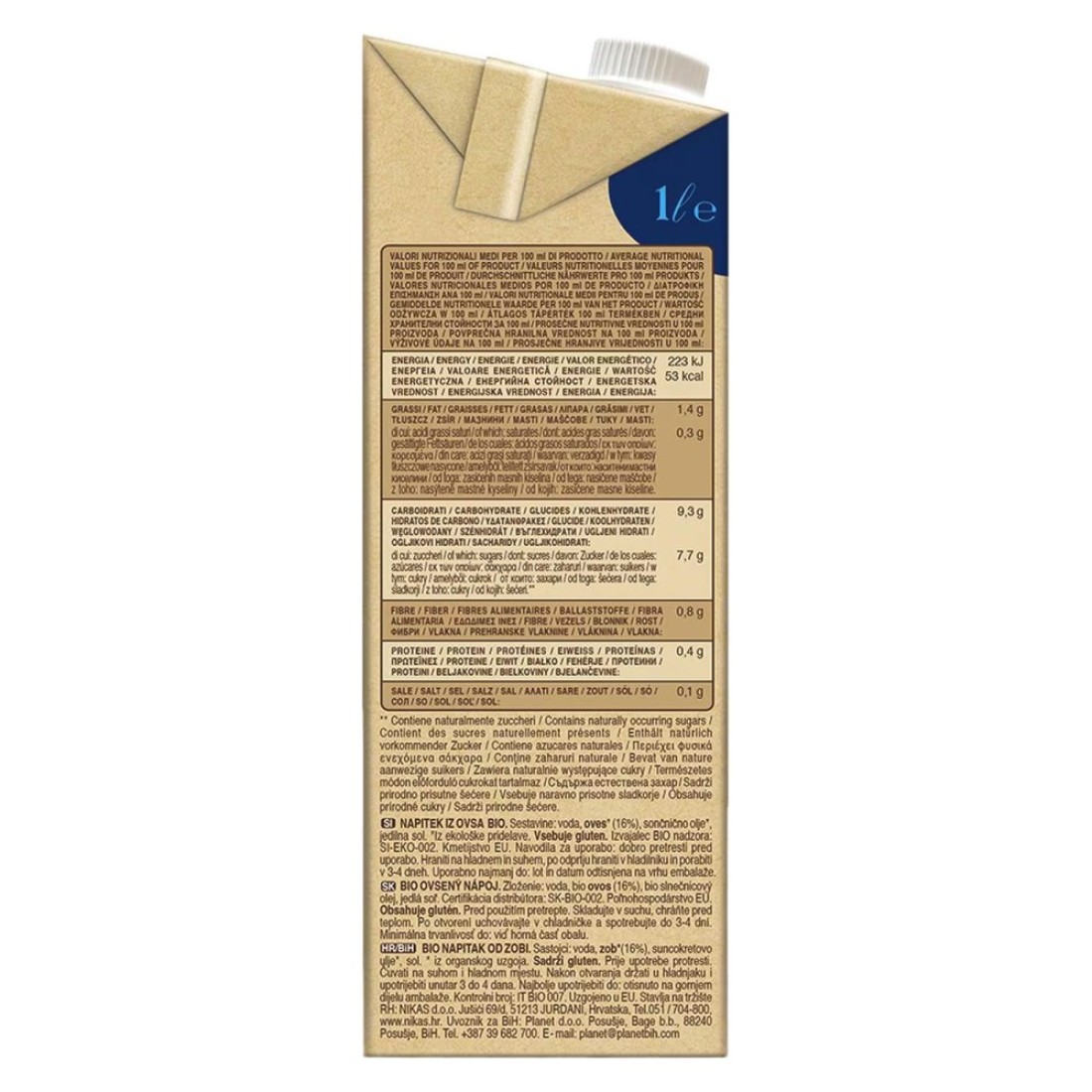 Riso Scotti Organic Original Oat Drink 1L