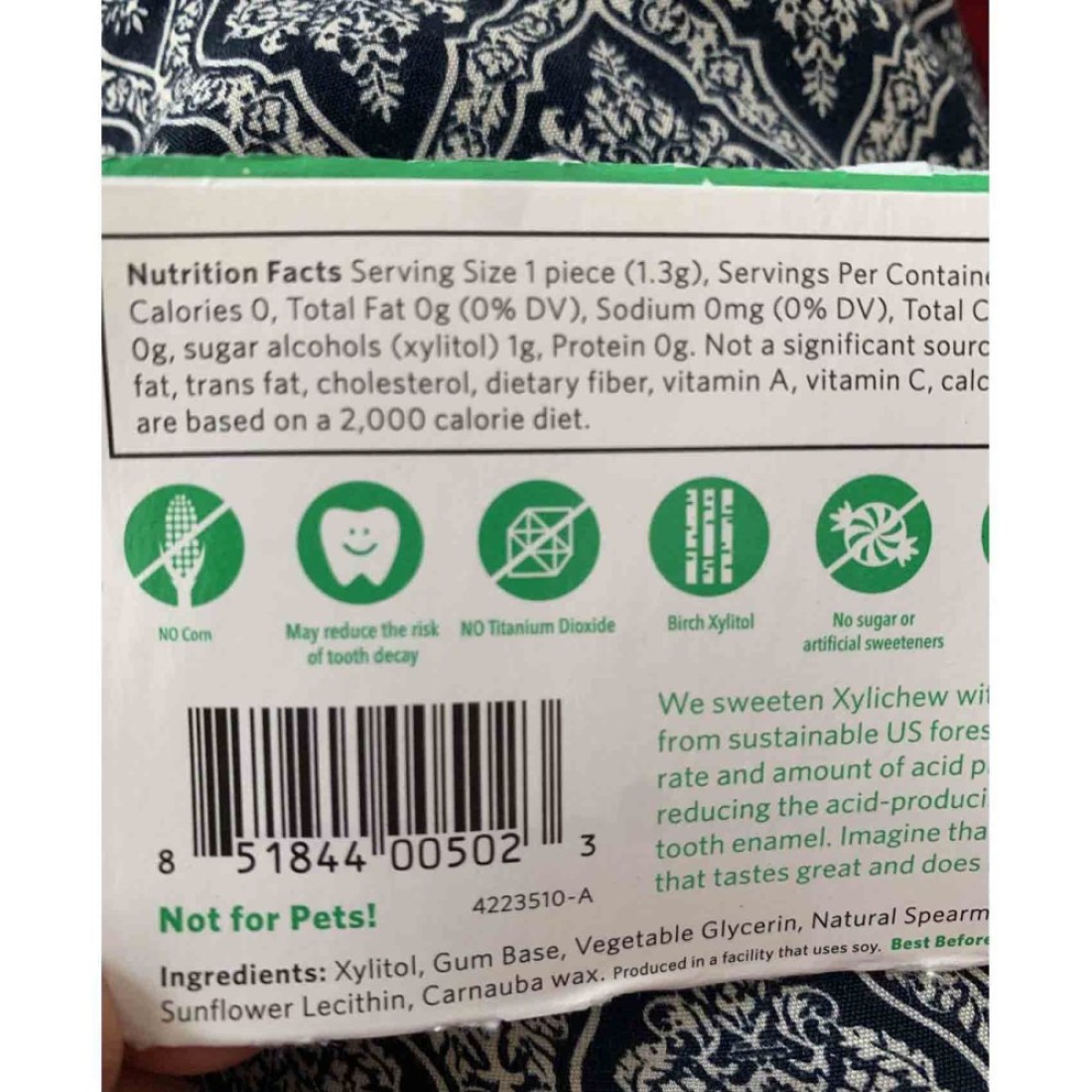 Xylichew Spearmint Chewing Gum 21g