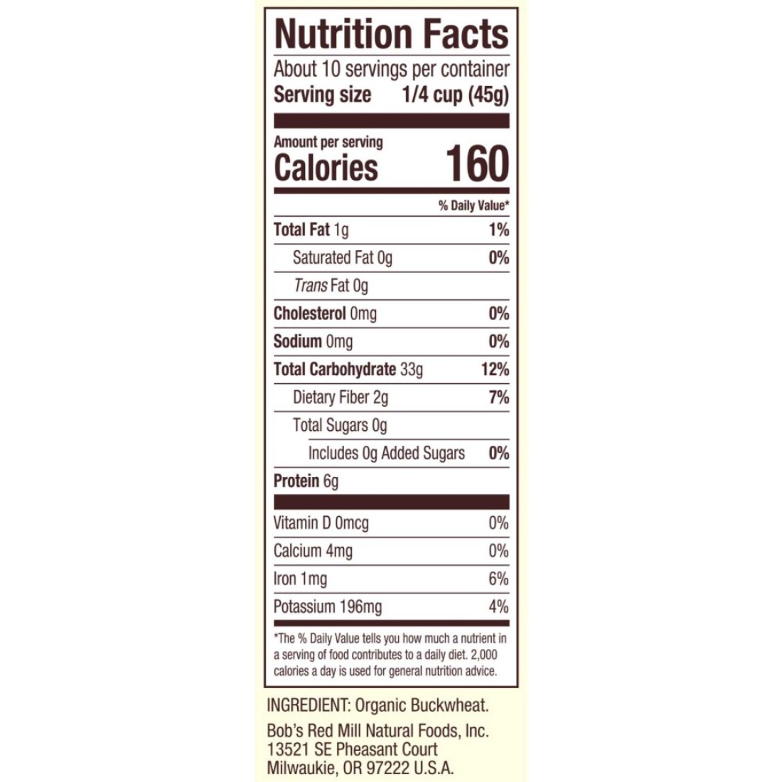Bob&#39;s Red Mill Gluten Free Organic Whole Grain Buckwheat Groats, 454g