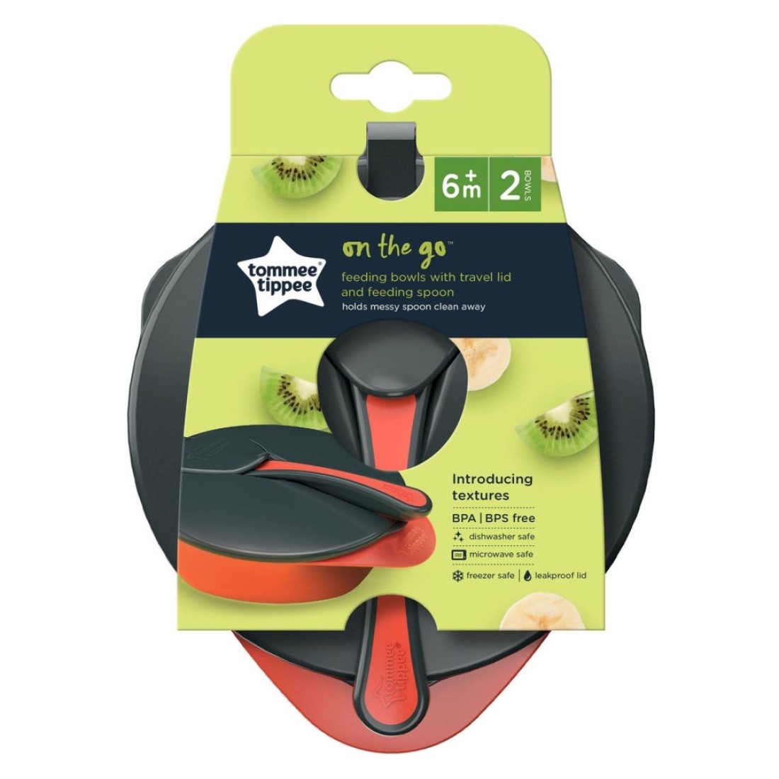 Tommee Tippee On The Go Easy Scoop Feeding Bowls With Travel Lid And Feeding Spoon TT446718
