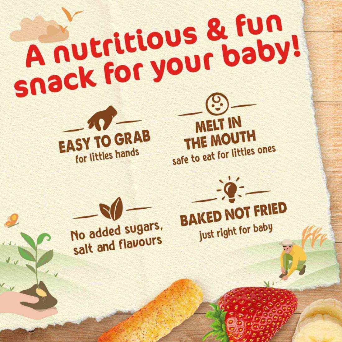 Nestle Cerelac Nutripuffs, Banana and Strawberry, from 7 Months, 28g
