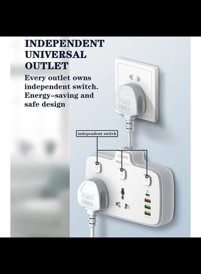2 AC Outlets Portable Electrical Extension Socket