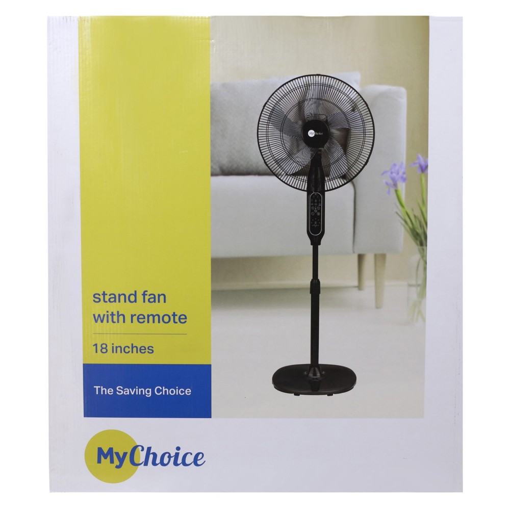 MyChoice Stand Fan with Remote MF-967SR Black 18inch 80W