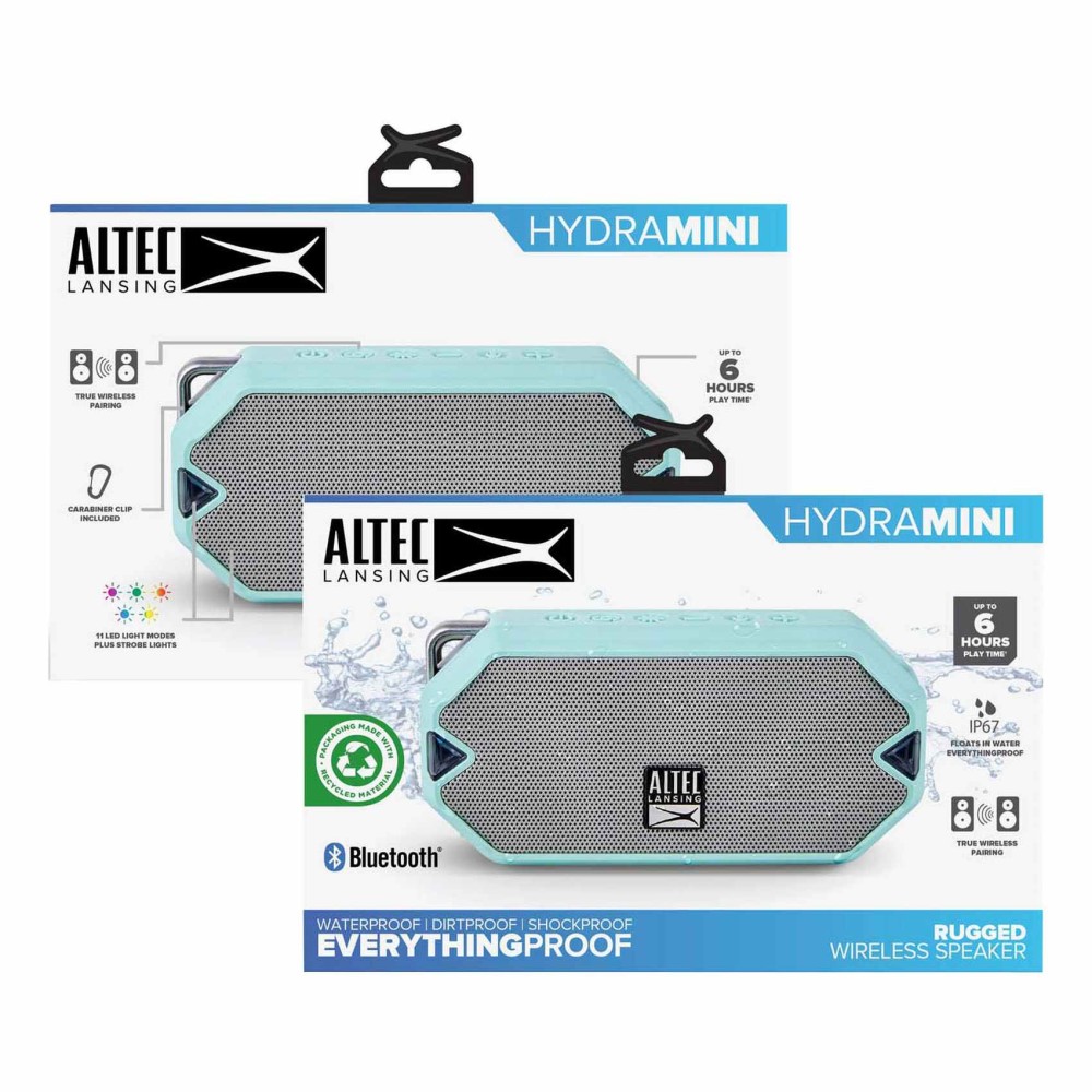 Altec Lansing HydraMini Waterproof Wireless Bluetooth Speaker IMW1000 Mint