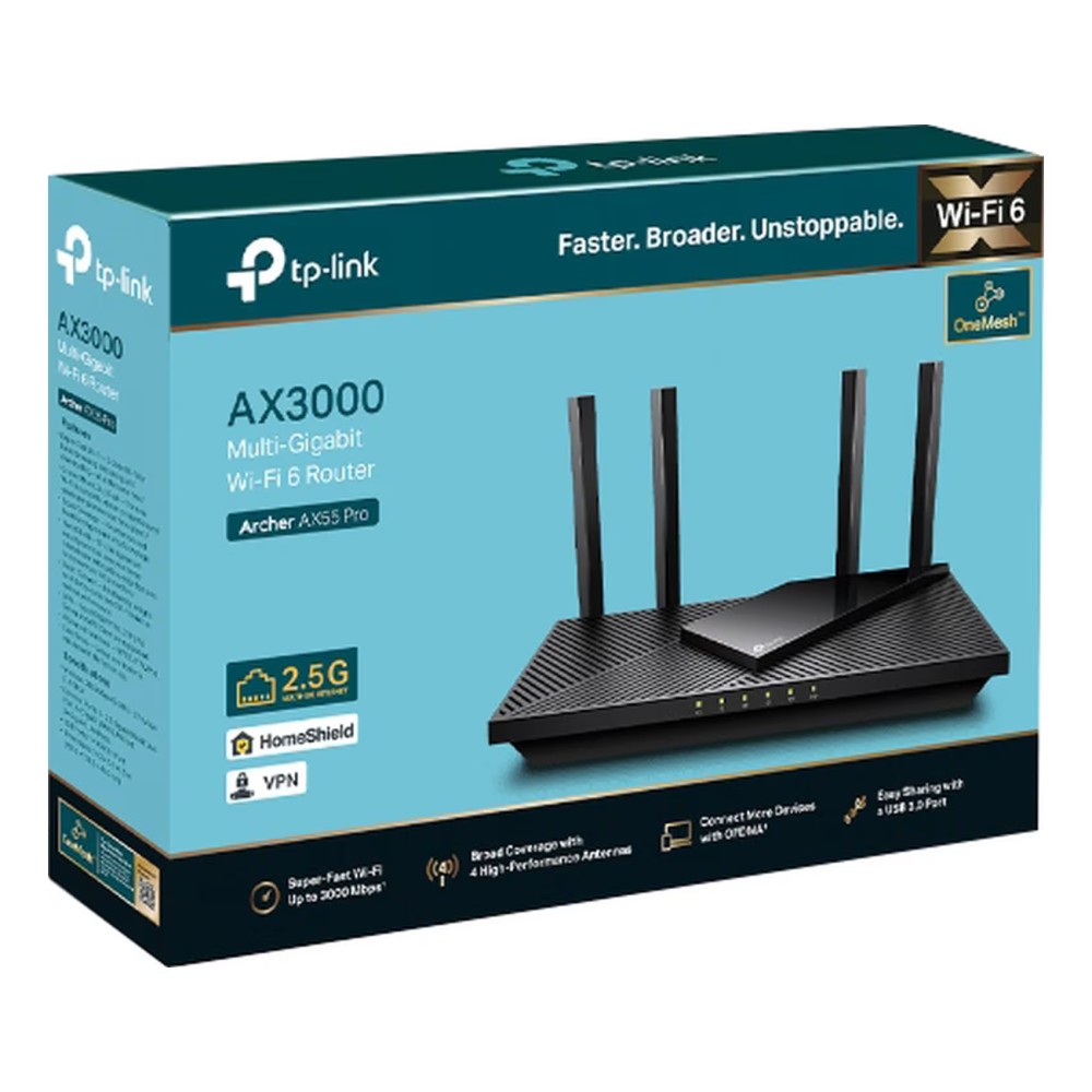 TP-Link Archer AX55 Pro Gigabit AX3000 Dual-Band Wi-Fi Router