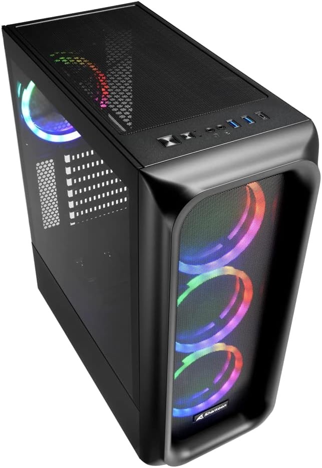 Sharkoon PC Gaming Desktop Intel i5-12400F 12TH GEN ASUS RTX 3050 16GB RGB DDR4 500GB NVMe SSD High-Performance