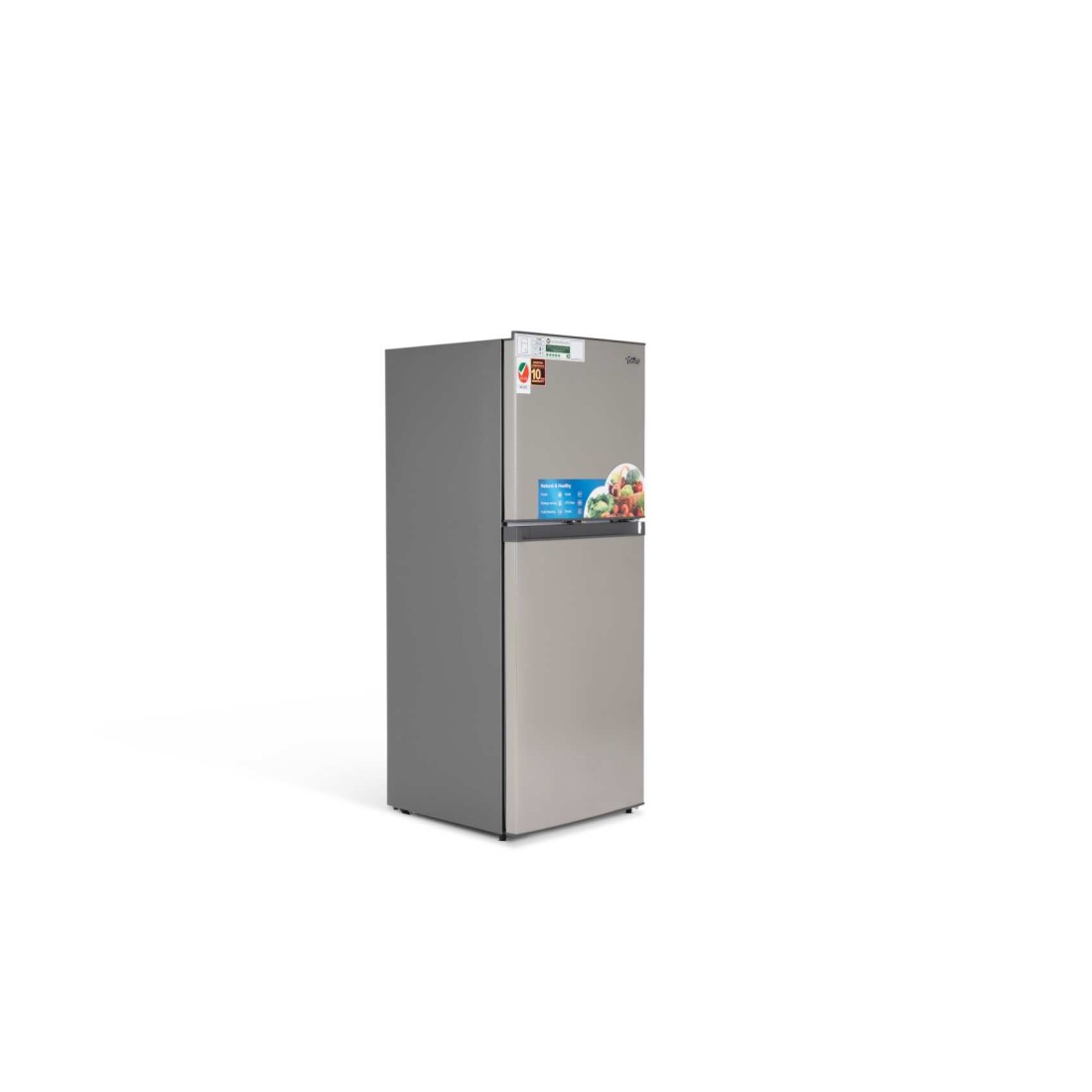 Terim 220L Net Capacity Double Door Top Mount Refrigerator Bright Silver TERR300S