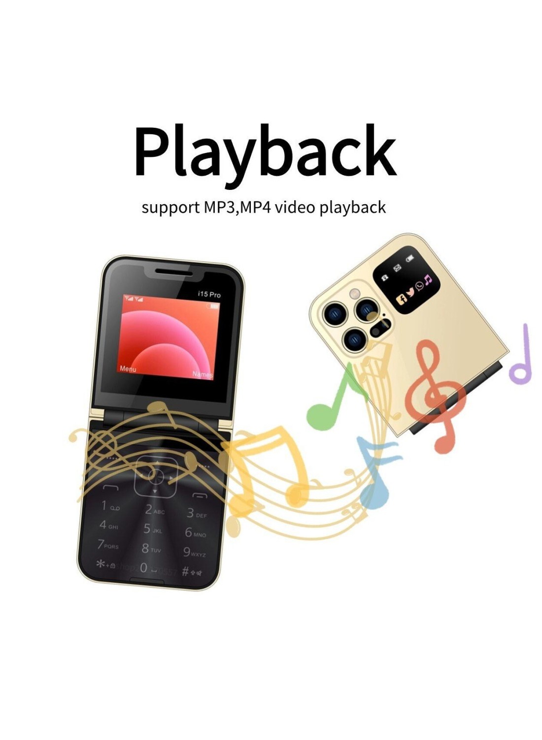 Hope Flip Mobile Phone with Auto Call Recording FM Radio, Speed Dial Magic Voice GSM Dual SIM Unlocked Foldable Cellphone