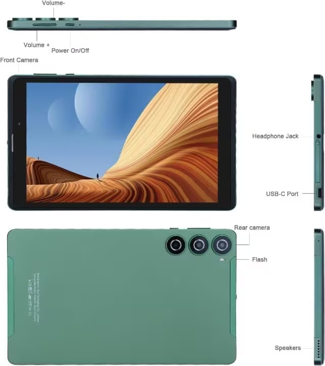 CM835 256GB BUILT IN RAM 8 Smart Tablet Android 8-Inch IPS Screen 5G LTE Single SIM WiFi,CM835 Kids Tab Zoom Supported Tablet PC with Pre-installed Tempered Glass and Flip Case Cover (GREEN)