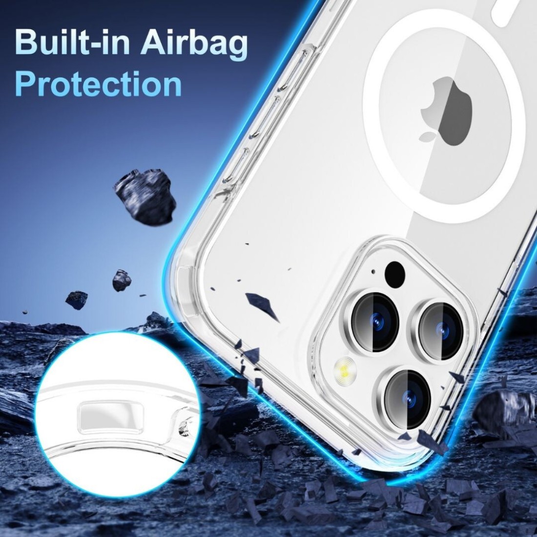 حافظة iPhone 16 Pro Clear MagSafe، حماية من الدرجة العسكرية iPhone16 Pro Max حافظة هاتف واقية مقاومة للصدمات ومغناطيس قوي، مضادة للخدش ومضادة لبصمات الأصابع بدون إطار عدسة، مضادة للاصفرار