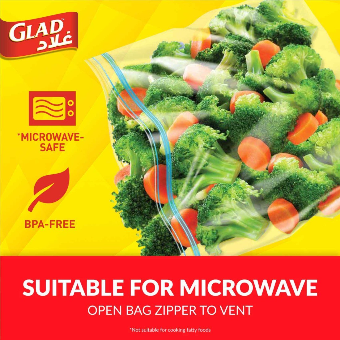 Glad Storage Zipper Bags, 20 Bags, 27.4cm x26.5cm