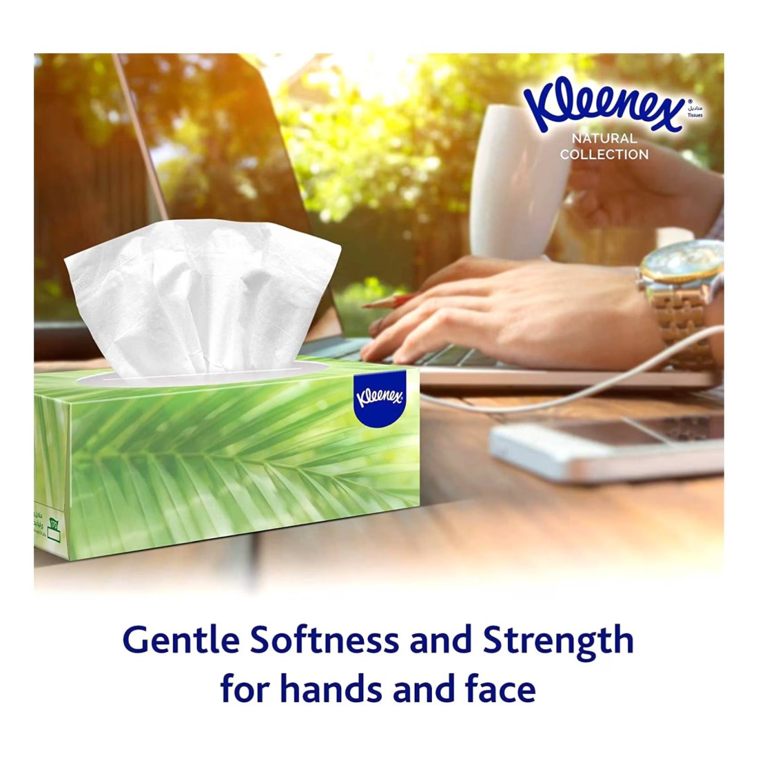 Kleenex Natural Collections Facial Tissue - Pack of 5 Boxes 170 Sheets x 2 Ply